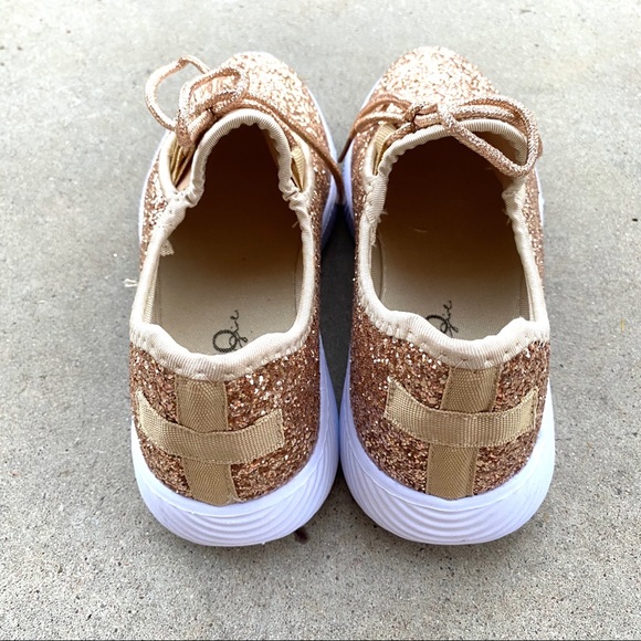 New Rose Gold Glitter Sneakers Tennis Shoes - Picture 4 of 8
